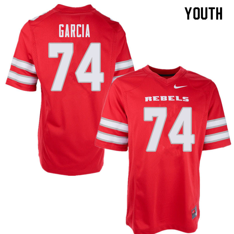 Youth UNLV Rebels #74 Julio Garcia College Football Jerseys Sale-Red - Click Image to Close